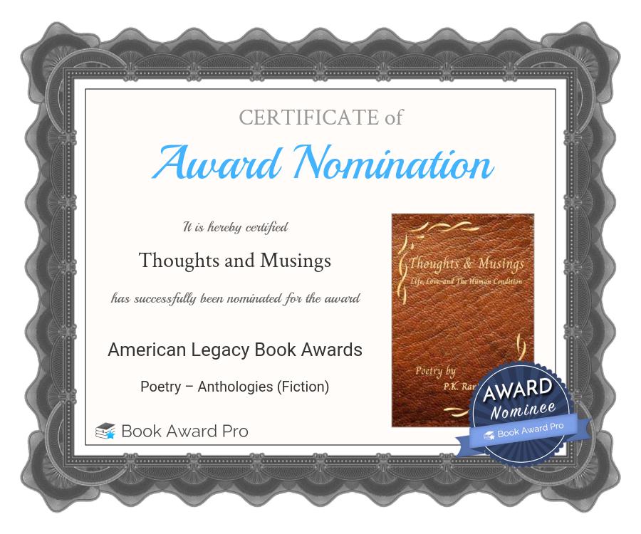 American Legacy Book Awards Nominee